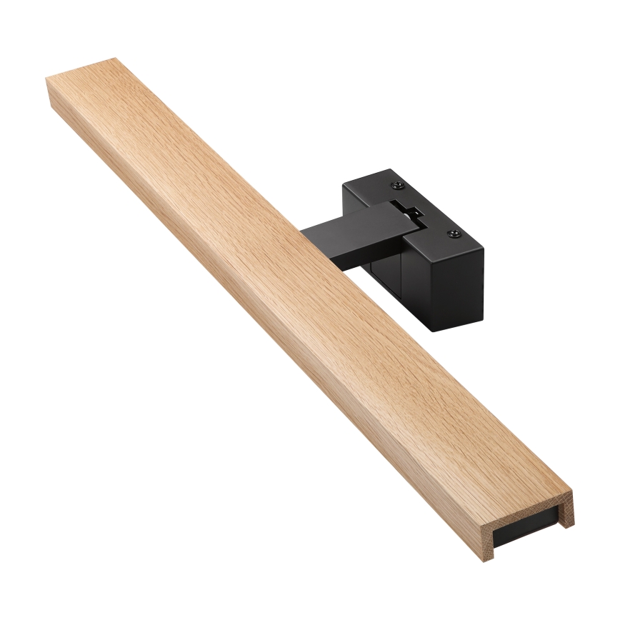 Brilagi - LED-spejlbelysning til badeværelset 3-i-1 WOODY MIRROR LED/12W/230V 60 cm IP44 sort/eg