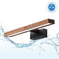Brilagi - LED-belysning til badeværelsesspejl 3 i 1 WOODY MIRROR LED/8W/230V 40 cm IP44 sort/eg