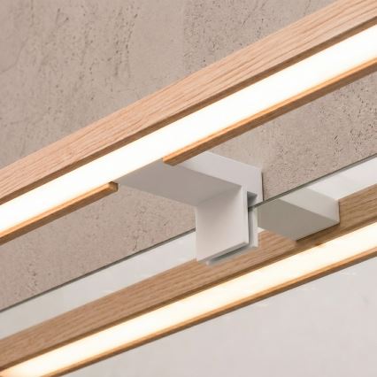 Brilagi - LED-belysning til badeværelsesspejl 3 i 1 WOODY MIRROR LED/8W/230V 40 cm IP44 hvid/eg