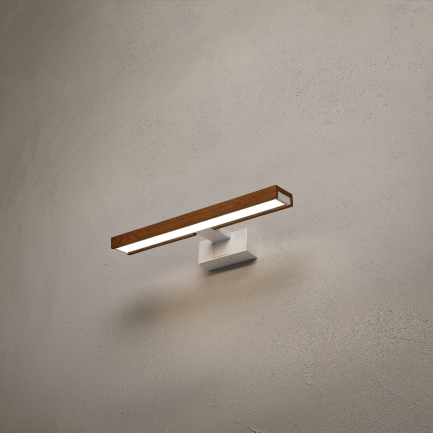 Brilagi - 3-i-1 LED-spejlbelysning til badeværelset WOODY MIRROR LED/8W/230V 40 cm IP44 hvid/eg kirsebær