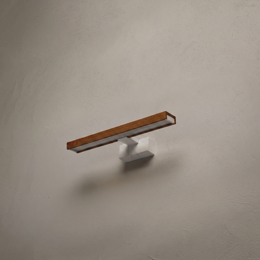 Brilagi - 3-i-1 LED-spejlbelysning til badeværelset WOODY MIRROR LED/8W/230V 40 cm IP44 hvid/eg kirsebær