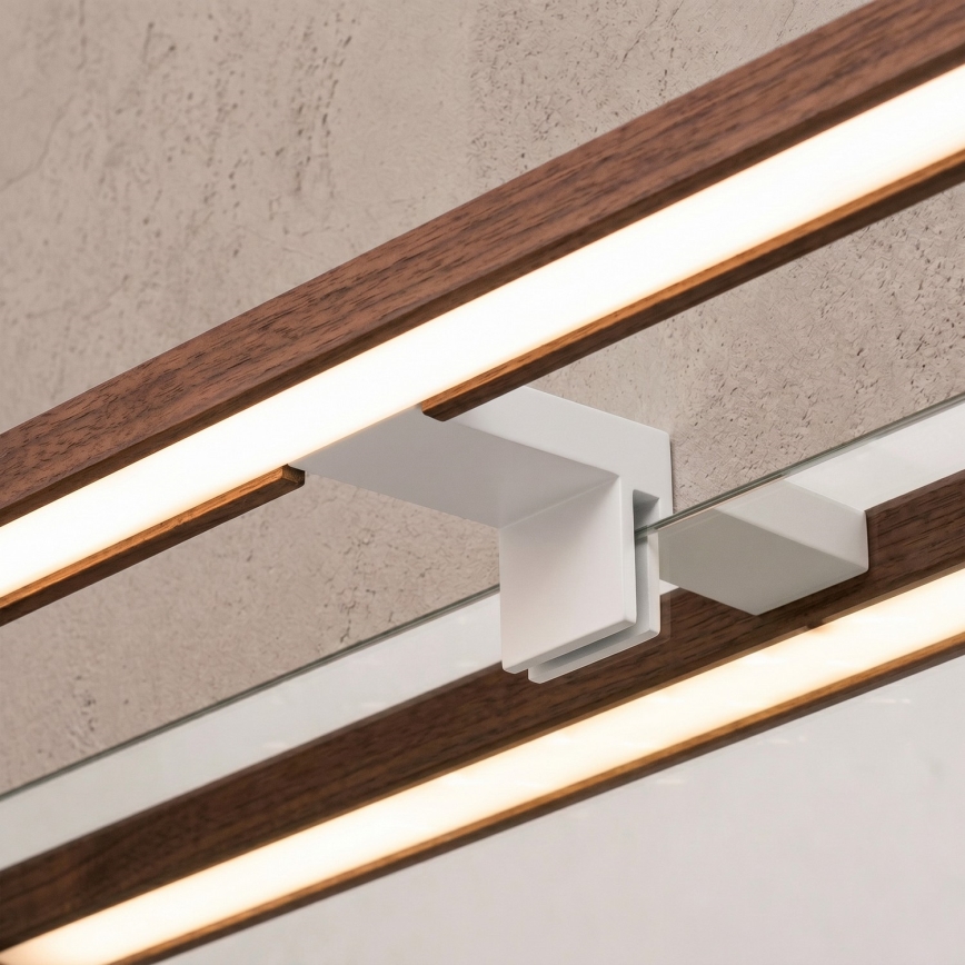 Brilagi - 3-i-1 LED-spejlbelysning til badeværelset WOODY MIRROR LED/8W/230V 40 cm IP44 hvid/eg kirsebær