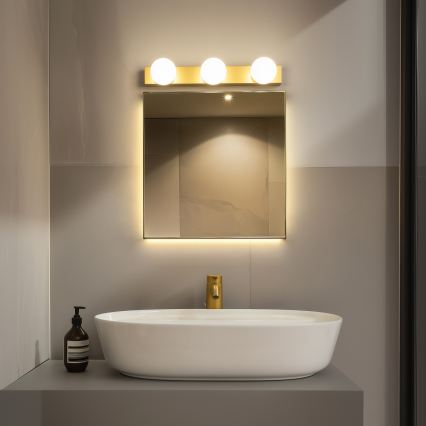 Brilagi - LED-spejlbelysning til badeværelset HOLLYWOOD 3xLED/3W/230V 39 cm IP44 guld
