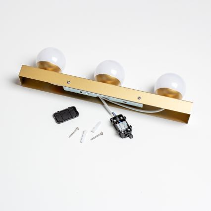 Brilagi - LED-spejlbelysning til badeværelset HOLLYWOOD 3xLED/3W/230V 39 cm IP44 guld