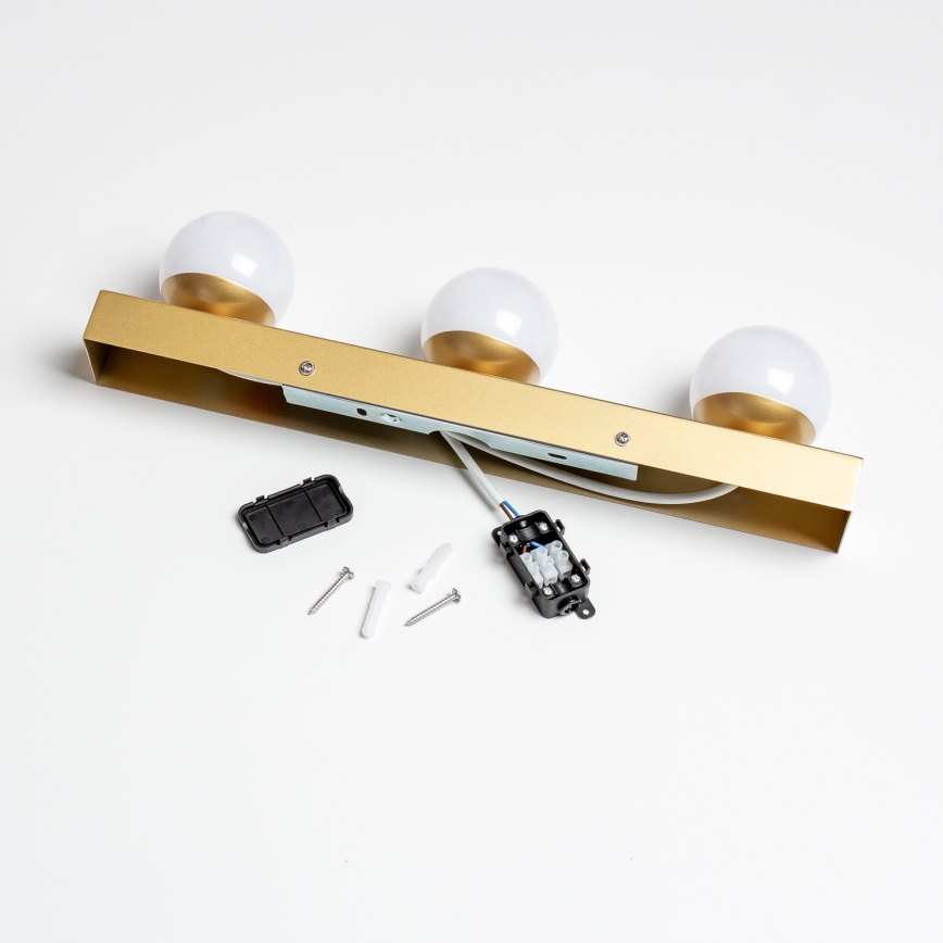 Brilagi - LED-spejlbelysning til badeværelset HOLLYWOOD 3xLED/3W/230V 39 cm IP44 guld