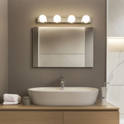 Brilagi - LED-spejlbelysning til badeværelset HOLLYWOOD 4xLED/3W/230V 53 cm IP44 blank krom