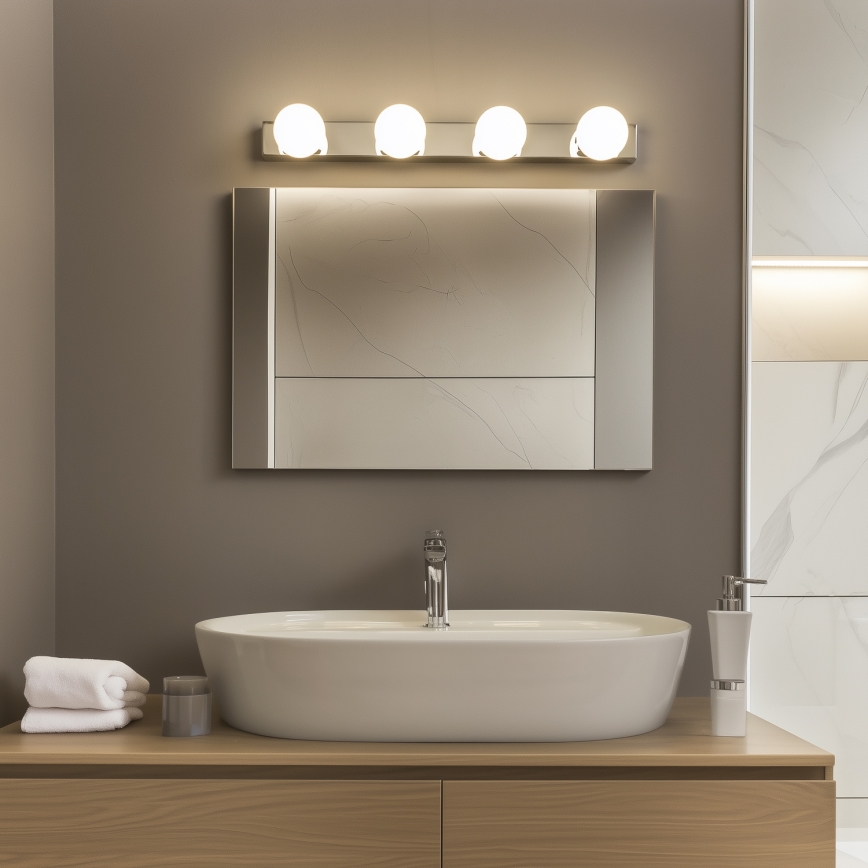 Brilagi - LED-spejlbelysning til badeværelset HOLLYWOOD 4xLED/3W/230V 53 cm IP44 blank krom