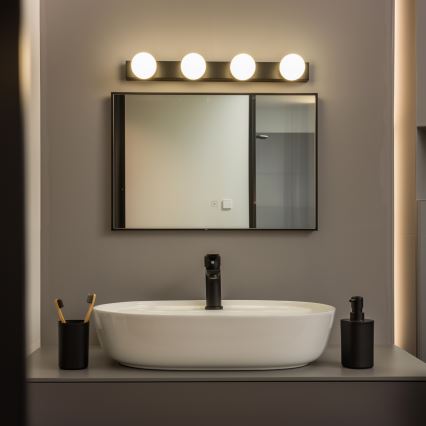 Brilagi - LED-spejlbelysning til badeværelset HOLLYWOOD 4xLED/3W/230V 53 cm IP44 sort