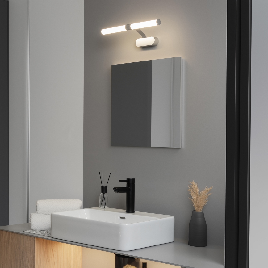 Brilagi - 2-i-1 LED-belysning til badeværelsesspejl TUBEO LED/6W/230V 40 cm IP44 sølv