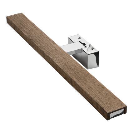 Brilagi - LED-belysning til badeværelsesspejl WOODY MIRROR 3-i-1 LED/12W/230V 60 cm IP44 blank krom/eg/valnød
