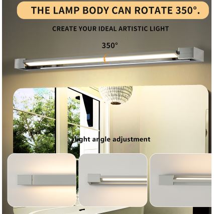 Brilagi - LED-belysning til badeværelsesspejl AQUA LINE LED/24W/230V 90 cm IP44 poleret krom CRI 90