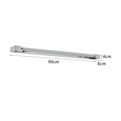 Brilagi - LED-belysning til badeværelsesspejl AQUA LINE LED/24W/230V 90 cm IP44 poleret krom CRI 90