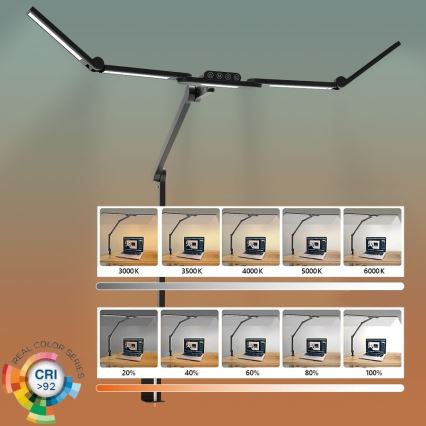 Brilagi - LED bordlampe dæmpbar fleksibel VARIO LED/24W/230V 3000-6500K CRI 92 sort