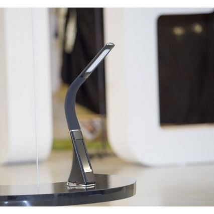 Brilagi - LED bordlampe dæmpbar med display PELLE LED/7W/230V sort
