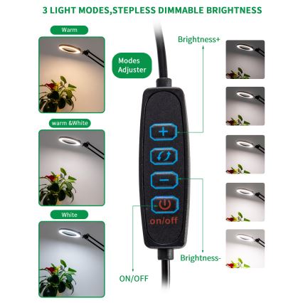 Brilagi - LED bordlampe dæmpbar med forstørrelsesglas LENS LED/12W/5V 3000/4200/6000K sort