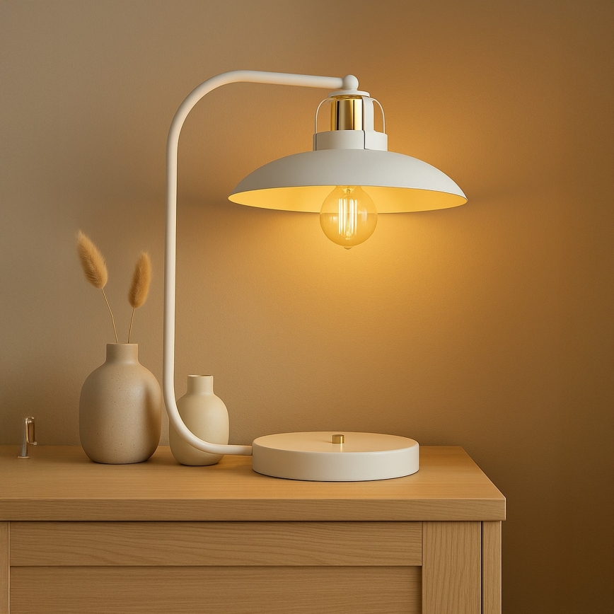 Brilagi - LED Bordlampe FLAMENGO 1xE27/60W/230V hvid