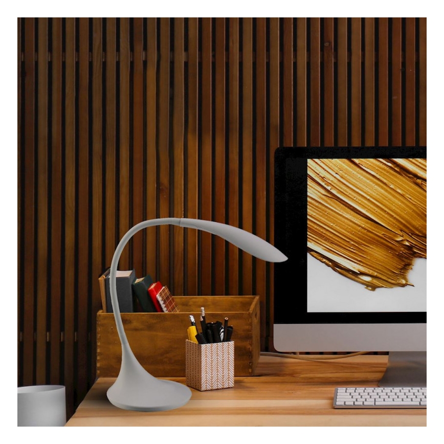 Brilagi - LED bordlampe m. touch-funktion dæmpbar SWAN LED/5,5W/230V grå