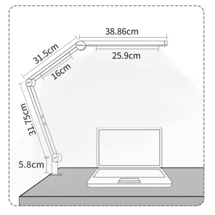 Brilagi - LED bordlampe dæmpbar touch-funktion fleksibel VARIO LED/12W/230V 3000/4000/5000/6500K CRI 92 sort