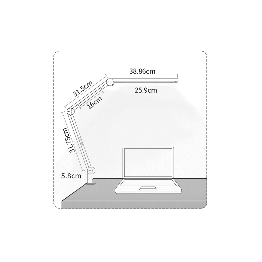 Brilagi - LED bordlampe dæmpbar touch-funktion fleksibel VARIO LED/12W/230V 3000/4000/5000/6500K CRI 92 sort