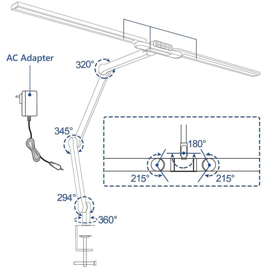Brilagi - LED bordlampe dæmpbar touch-funktion fleksibel VARIO LED/24W/230V 3000-6500K CRI 92 hvid
