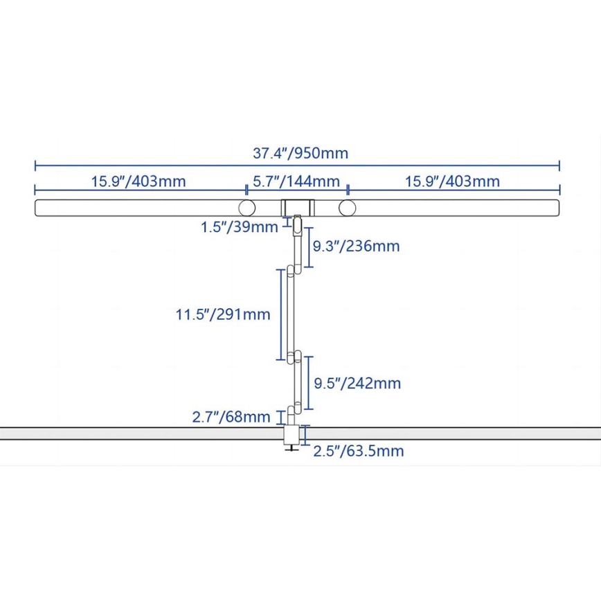 Brilagi - LED bordlampe dæmpbar touch-funktion fleksibel VARIO LED/24W/230V 3000-6500K CRI 92 hvid