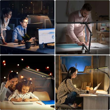 Brilagi - LED bordlampe dæmpbar touch-funktion fleksibel VARIO LED/24W/230V 3000-6500K CRI 92 sort