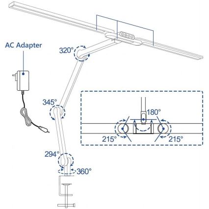 Brilagi - LED bordlampe dæmpbar touch-funktion fleksibel VARIO LED/24W/230V 3000-6500K CRI 92 sort