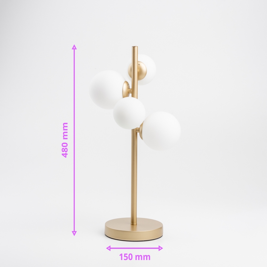 Brilagi - LED bordlampe MILLA 4xG9/3W/230V guldfarvet/hvid