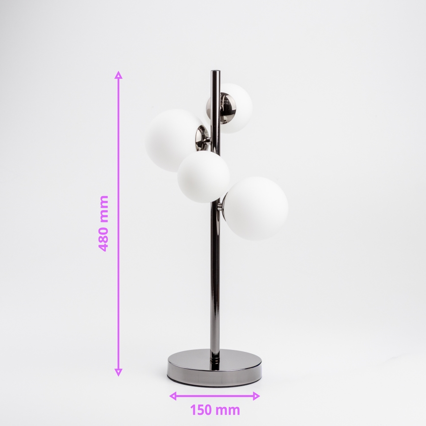 Brilagi - LED bordlampe MILLA 4xG9/3W/230V sort krom/hvid