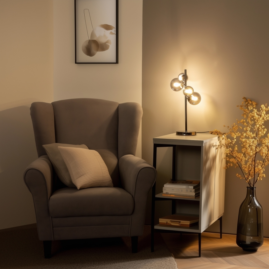 Brilagi - LED bordlampe MILLA 4xG9/3W/230V sort krom/røget