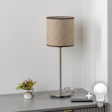 Brilagi - LED-bordlampe NUBILA 1xE27/60W/230V brun