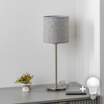 Brilagi - LED bordlampe NUBILA 1xE27/60W/230V grå