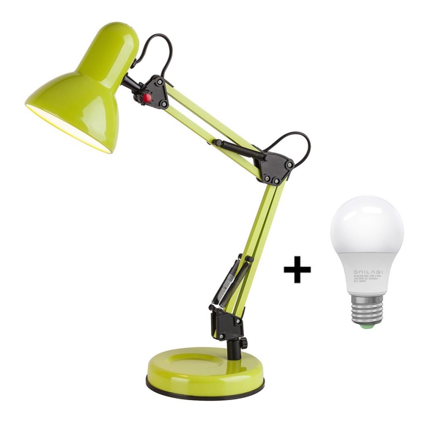 Brilagi - LED bordlampe ROMERO 1xE27/10W/230V grøn