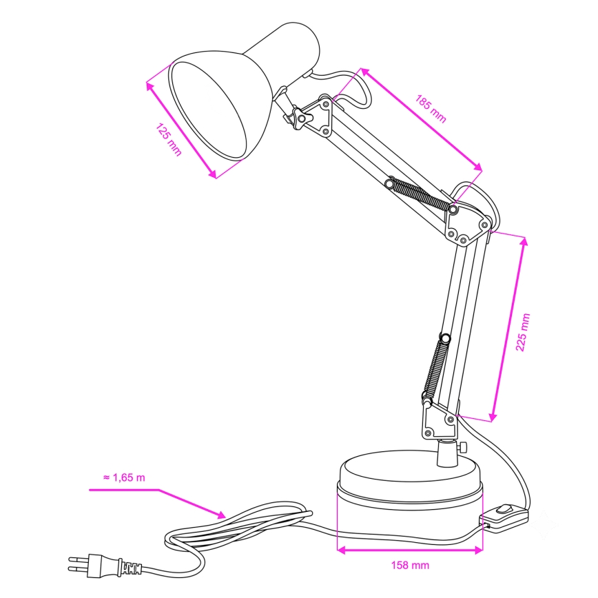 Brilagi - LED bordlampe ROMERO 1xE27/10W/230V sort