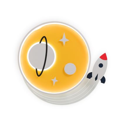 Brilagi - STARSHIP LED loftlampe til børn LED/64W/230V 3000/4500/6000K gul