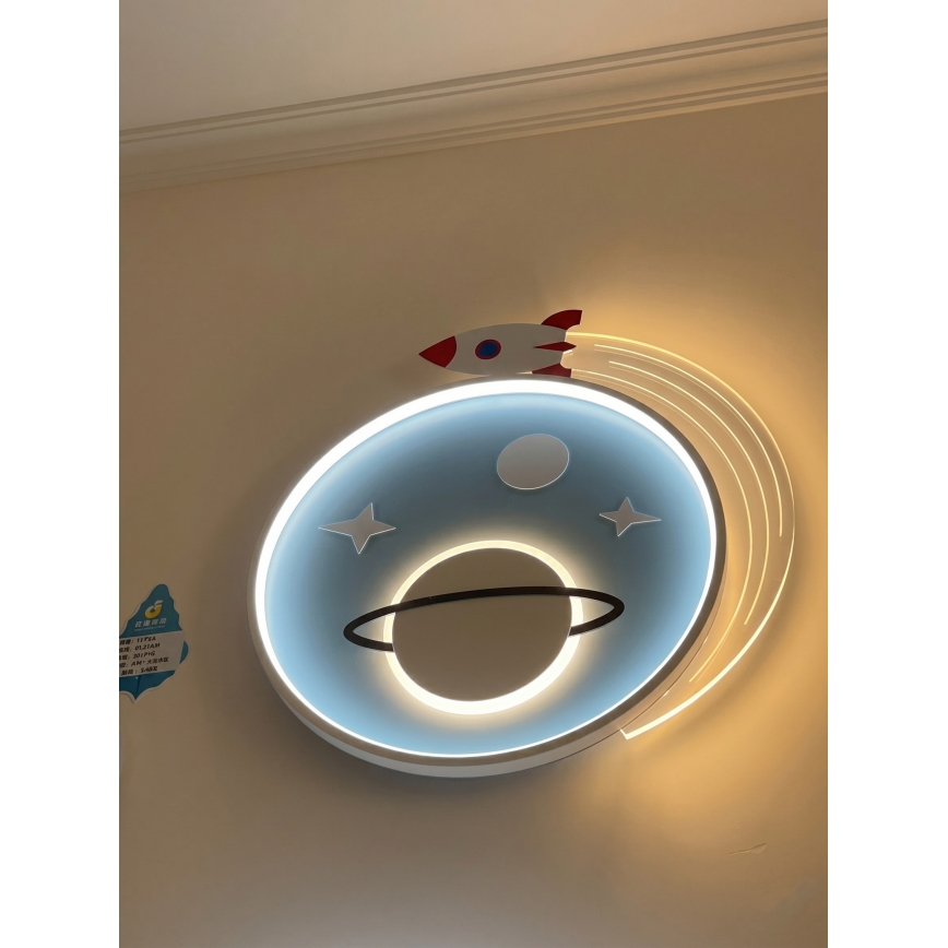Brilagi -LED Børnelampe STARSHIP LED/64W/230V 3000/4500K blå