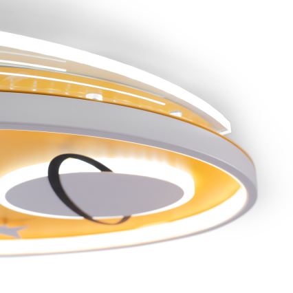 Brilagi - STARSHIP LED loftlampe til børn LED/64W/230V 3000/4500/6000K gul