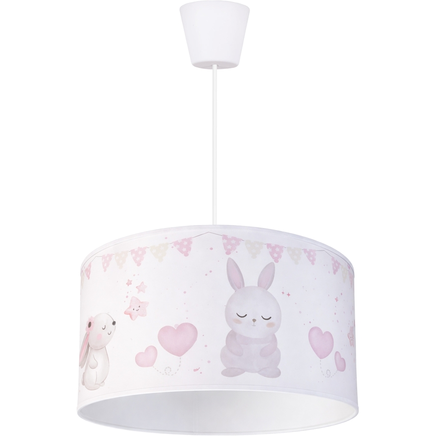 Brilagi - LED børnependel med kabelophæng BOBO 1x E27/60W/230V, Ø 35 cm, hvid med dyremotiv