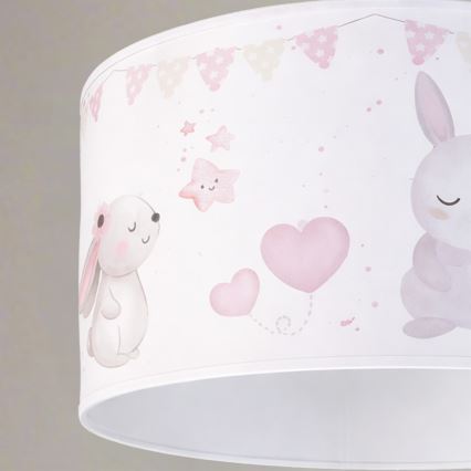 Brilagi - LED børnependel med kabelophæng BOBO 1x E27/60W/230V, Ø 35 cm, hvid med dyremotiv