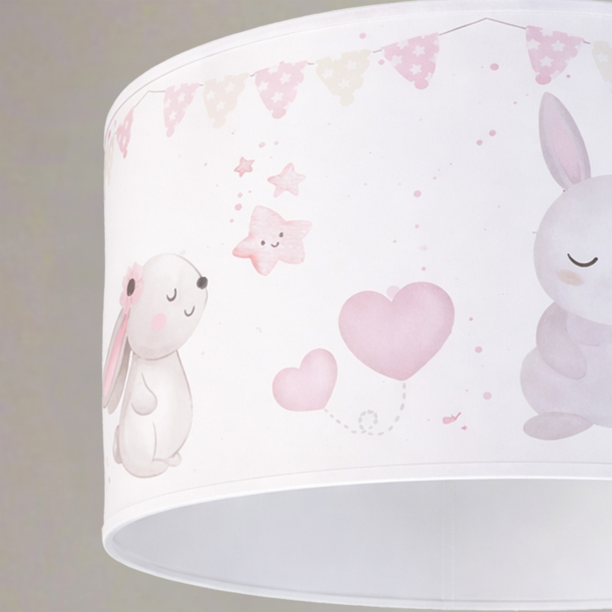 Brilagi - LED børnependel med kabelophæng BOBO 1x E27/60W/230V, Ø 35 cm, hvid med dyremotiv