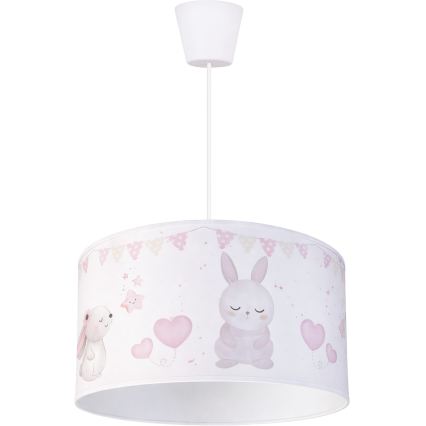 Brilagi - LED børnependel med wire BOBO 1xE27/60W/230V Ø 35 cm hvid/kaniner