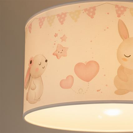Brilagi - LED børnependel med wire BOBO 1xE27/60W/230V Ø 35 cm hvid/kaniner