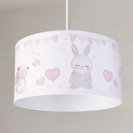 Brilagi - LED børnependel med wire BOBO 1xE27/60W/230V Ø 35 cm hvid/kaniner