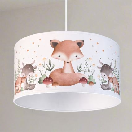 Brilagi - LED børnependel på kabel BOBO 1xE27/60W/230V Ø 35 cm hvid/med dyremotiv
