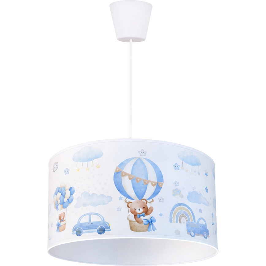 Brilagi - LED børnependel på ledning BOBO 1xE27/10W/230V Ø 35 cm blå/bamser