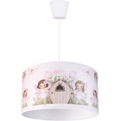 Brilagi - LED børnependel på ledning BOBO 1xE27/10W/230V Ø 35 cm rosa/feer