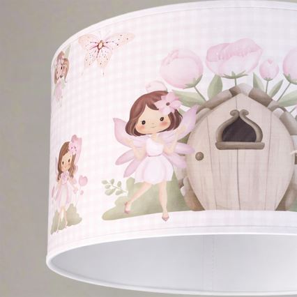 Brilagi - LED børnependel på ledning BOBO 1xE27/10W/230V Ø 35 cm rosa/feer