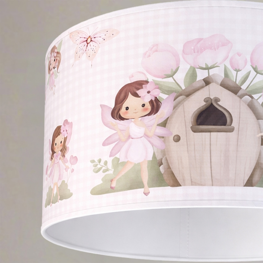 Brilagi - LED børnependel på ledning BOBO 1xE27/10W/230V Ø 35 cm rosa/feer