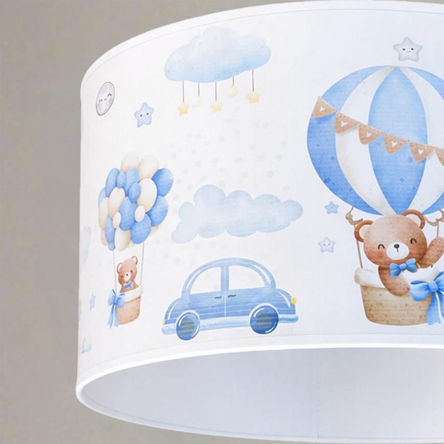 Brilagi - LED børnependel på ledning BOBO 1xE27/60W/230V Ø 35 cm blå/bamser