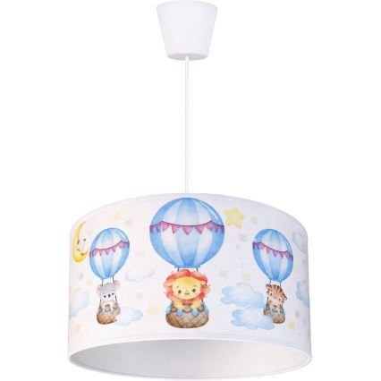 Brilagi - LED børnependel på ledning BOBO 1xE27/60W/230V Ø 35 cm hvid/dyremotiv